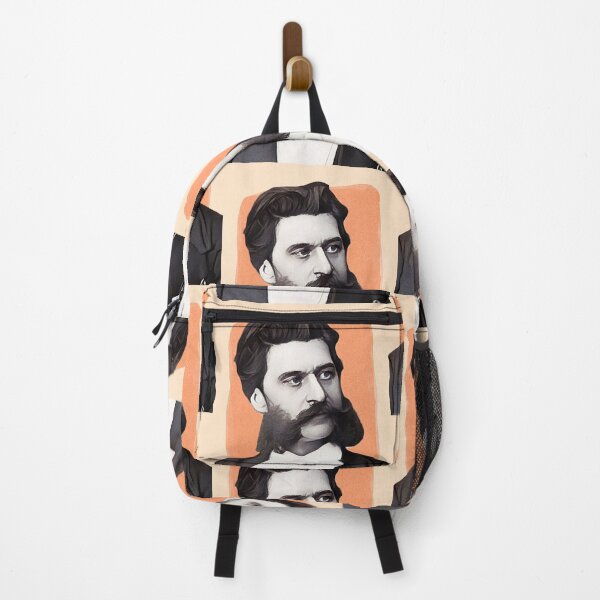 Item preview, Austrian composer Johann Strauss II - orange - illustration designed and sold by Litstoy.