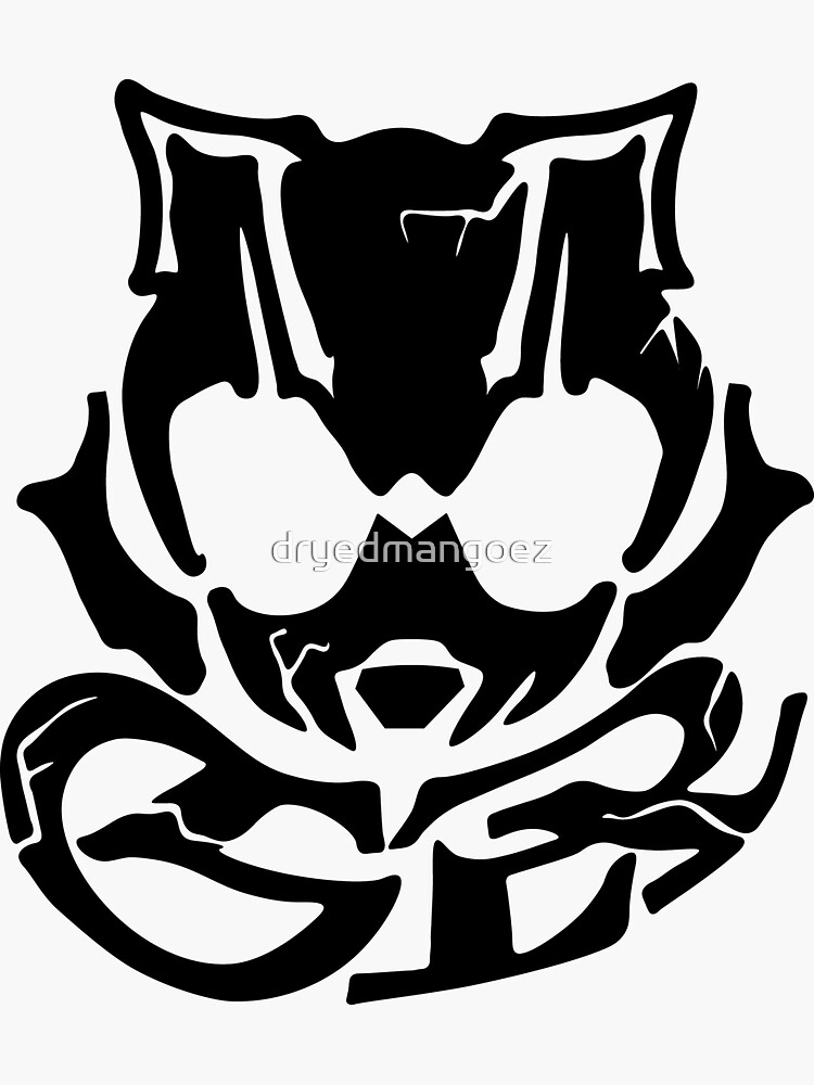 Thumbnail 3 of 3, Sticker, Kamen Rider Tycoon - Gang Rider Logo (Black) designed and sold by dryedmangoez.