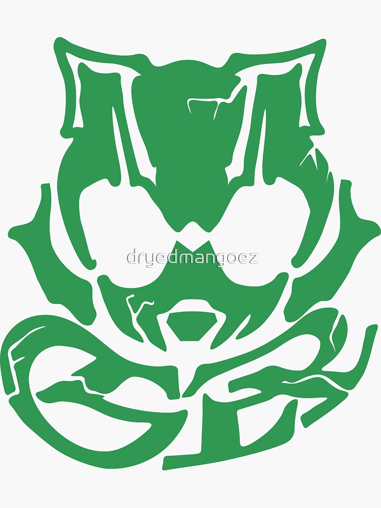 Thumbnail 3 of 3, Sticker, Kamen Rider Tycoon - Gang Rider Logo (Green) designed and sold by dryedmangoez.