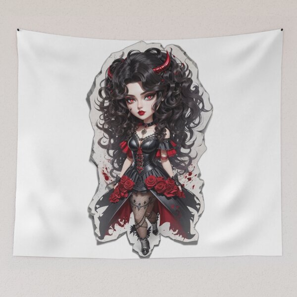 Item preview, Sticker Look like, devilish cartoon brunette By Jonathan P. and AI designed and sold by JonathanP514.
