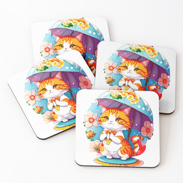 Item preview, Floral Cat with Umbrella  designed and sold by khachiche.