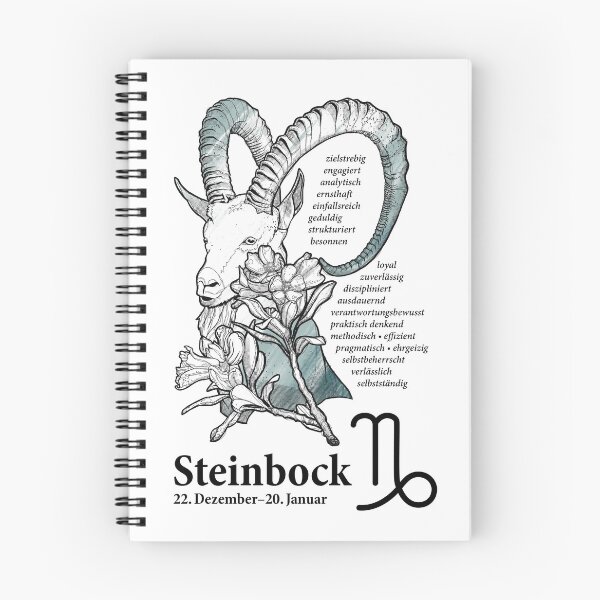 Item preview, Capricorn Capricorn with characteristics Zodiac (German) designed and sold by Anja Steiner.