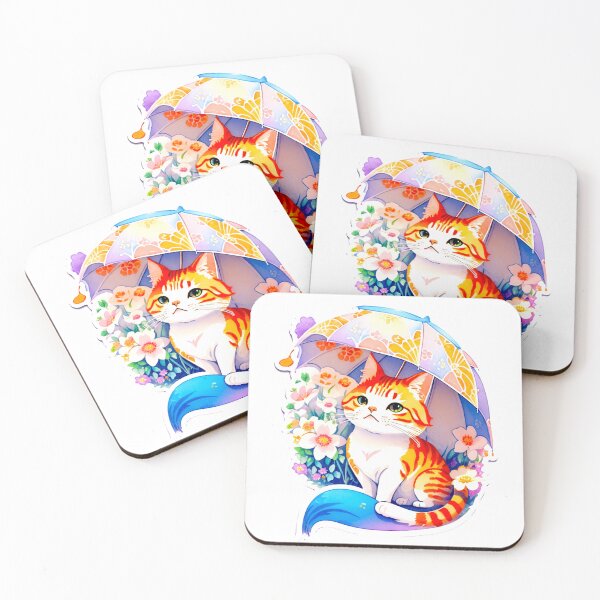 Item preview, Floral Cat with Umbrella  designed and sold by khachiche.
