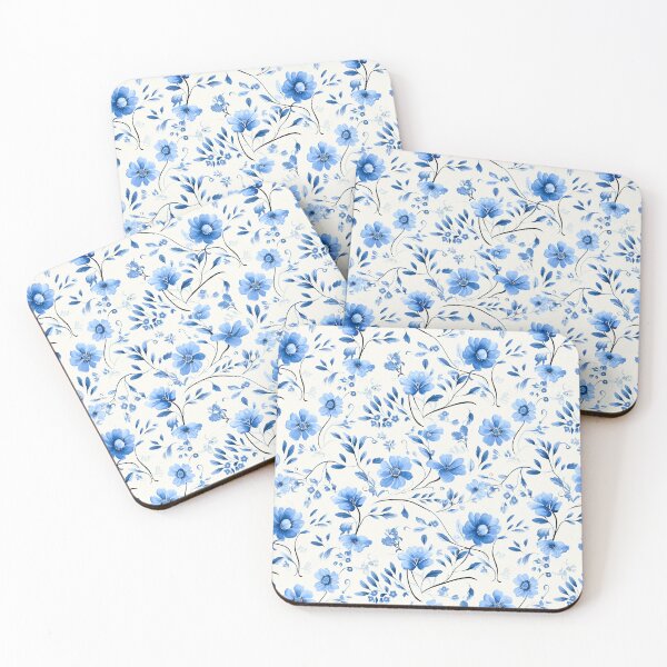Item preview, Blue watercolor floral designed and sold by OCNau.