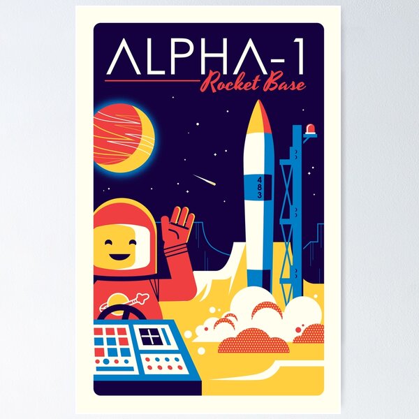 Aperçu de l'œuvre Base de fusée Alpha Poster créée et vendue par retrohunss.