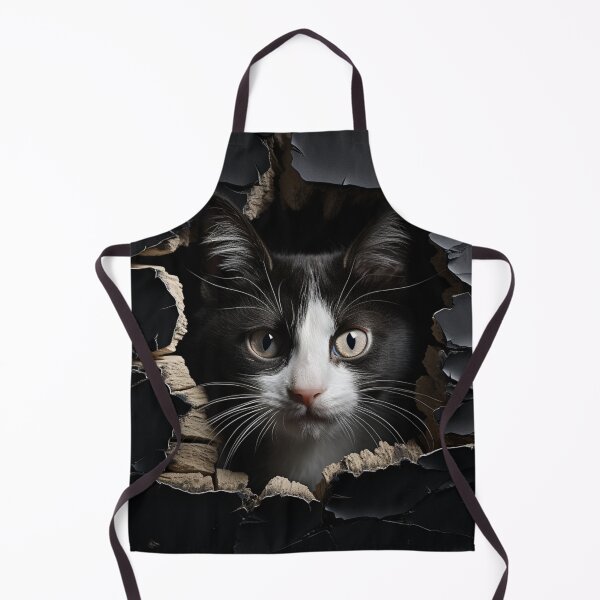 Item preview, A small cat looks through a hole in the wall designed and sold by ViktorSilni.