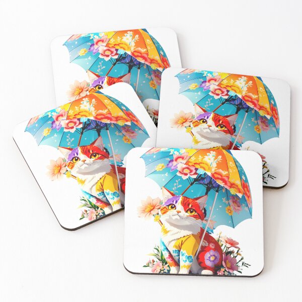 Item preview, Floral Cat with Umbrella  designed and sold by khachiche.