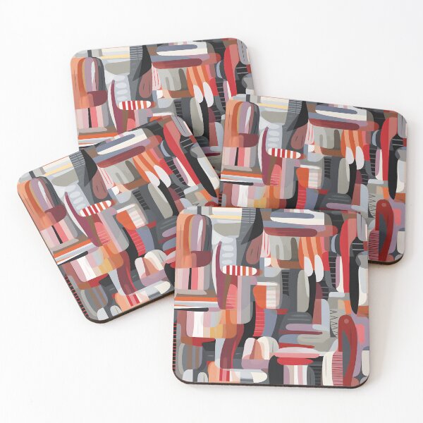 Item preview, Jasper Voss - Crimson & Beige Abstraction #1 designed and sold by IndigoSinclair.