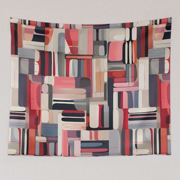 Item preview, Jasper Voss - Crimson & Beige Abstraction #2 designed and sold by IndigoSinclair.