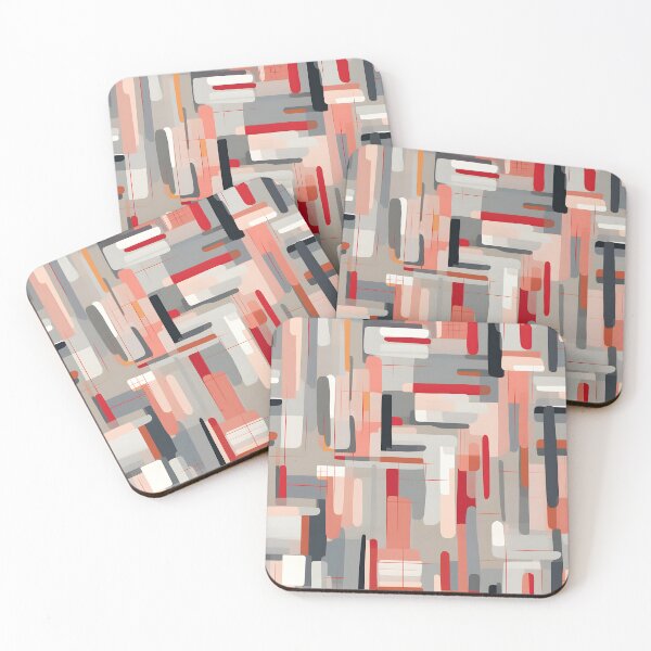 Item preview, Jasper Voss - Crimson & Beige Abstraction #4 designed and sold by IndigoSinclair.
