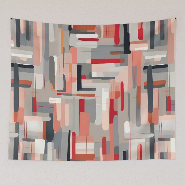 Item preview, Jasper Voss - Crimson & Beige Abstraction #4 designed and sold by IndigoSinclair.