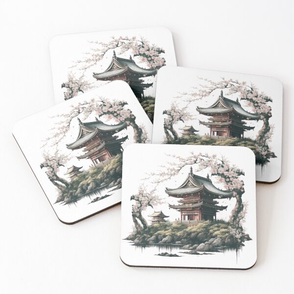 Item preview, Finding peace and tranquility in the serene atmosphere of a Japanese temple designed and sold by cafegrafis.