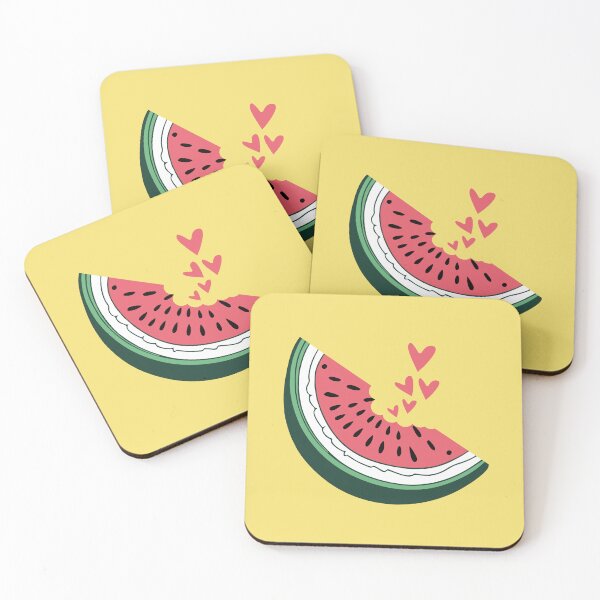 Item preview, Watermelon slice hearts kawaii summer fruit eating lover art designed and sold by alenaz.