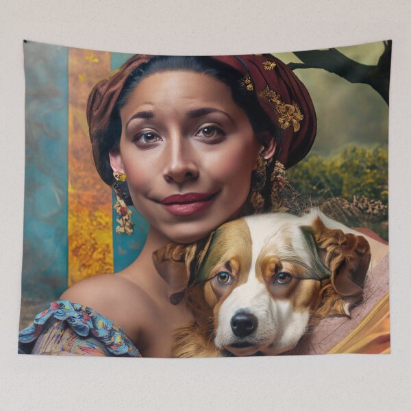 Item preview, Portrait of a woman with a dog designed and sold by jsebouvi.