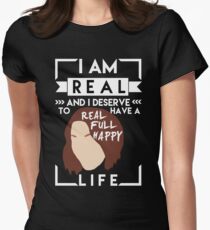 Camiseta entallada para mujer Vida real, plena y feliz.