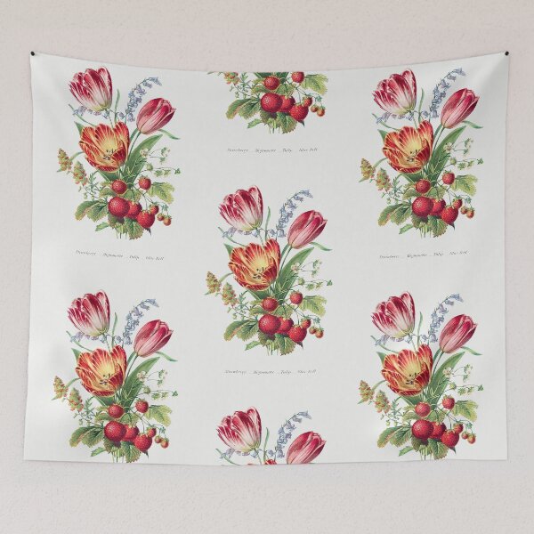 Item preview, Strawberry, Mignonette, Tulip, and Blue Bell and from The Language of Flowers designed and sold by fleurdesignart.