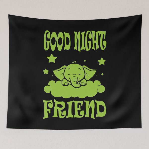 Item preview, Good Night Elephant - Yellow-green designed and sold by Soulemotion.