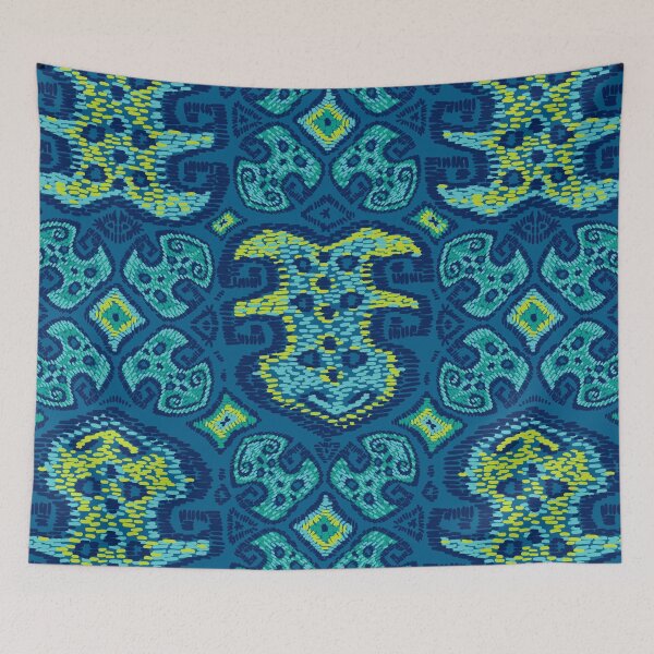 Item preview, Monstera Kilim // Turkish Monstera (mykonos blue) designed and sold by HelenPDesigns.