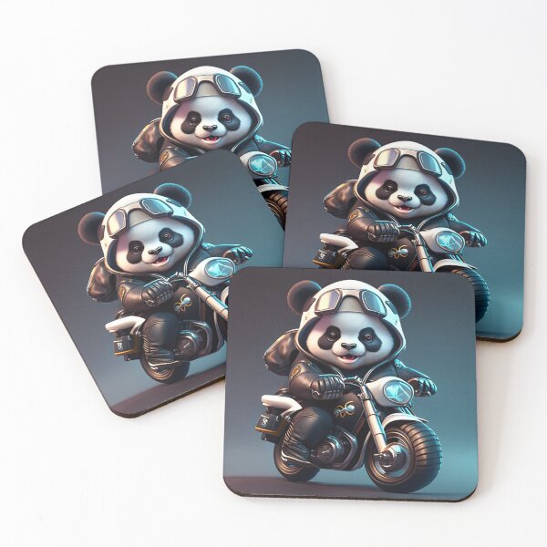 Aperçu de l'œuvre Panda maléfique avec moto créée et vendue par DigitalArtbyMon.