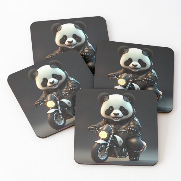 Aperçu de l'œuvre Panda avec moto créée et vendue par DigitalArtbyMon.