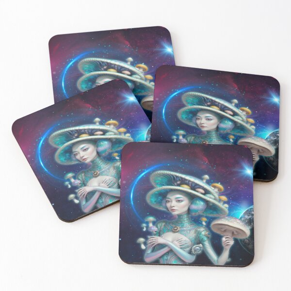 Item preview, TRIPPIN INTO SPACE Cosmic Mushroom Goddess  designed and sold by BadassBazaar.