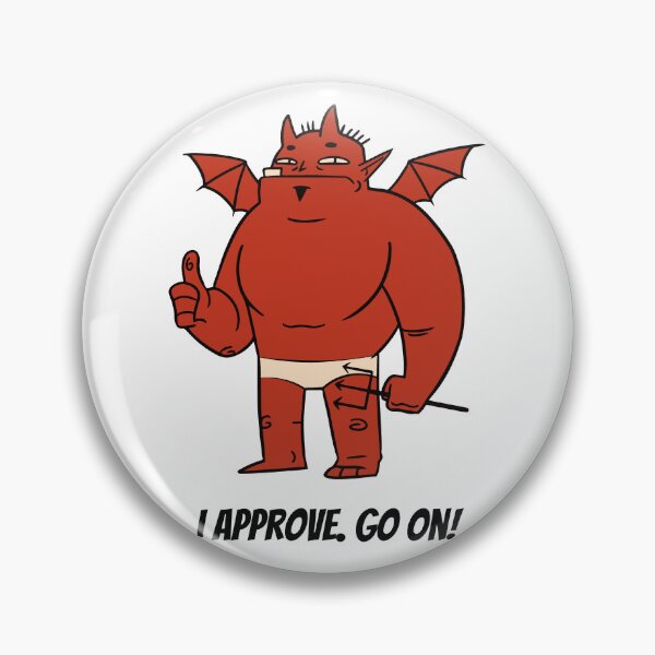 Item preview, "Fiery Seal of Approval: Red Illustrated Devil I Approve Go Design" designed and sold by PRINT SCAPE.