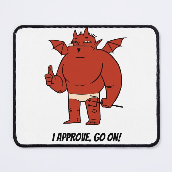 Item preview, "Fiery Seal of Approval: Red Illustrated Devil I Approve Go Design" designed and sold by PRINT SCAPE.