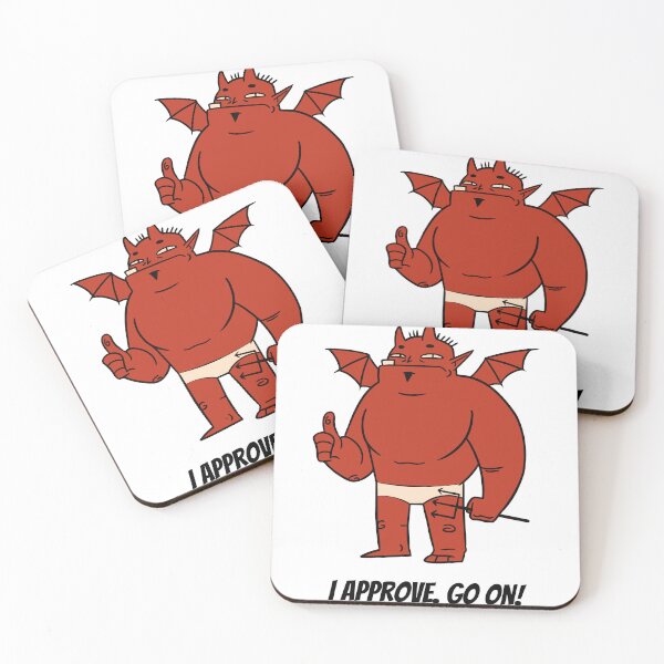 Item preview, "Fiery Seal of Approval: Red Illustrated Devil I Approve Go Design" designed and sold by PRINT SCAPE.