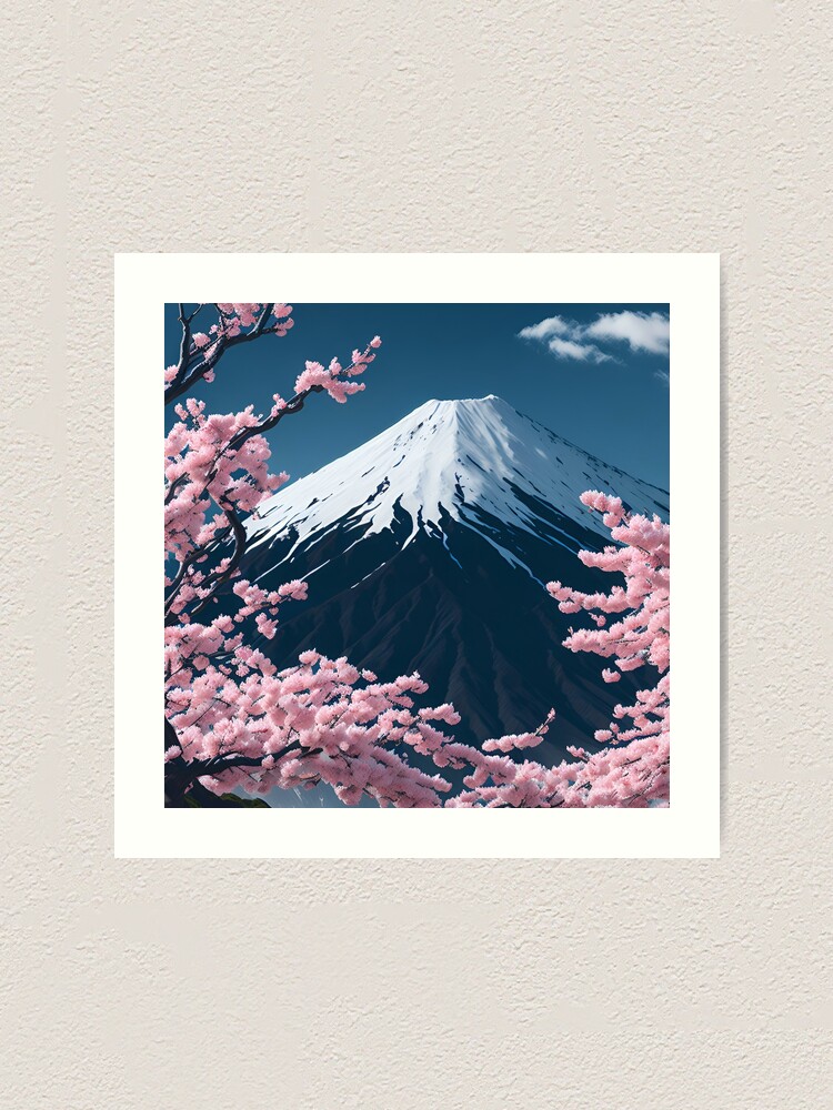 Fuji Mountain and Japanese Cherry Blossoms | Art Print