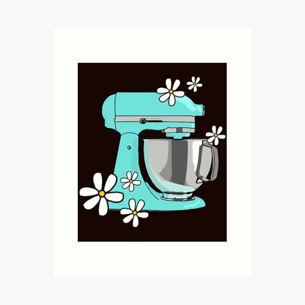 Hand mixer & stand mixer cartoon illustration Art Print for Sale