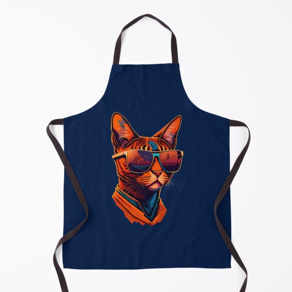 Artikelvorschau, Retro-Abessinier-Attitüde: Flache aggressive Katzenillustration entworfen und verkauft von DesignArtEmpire.