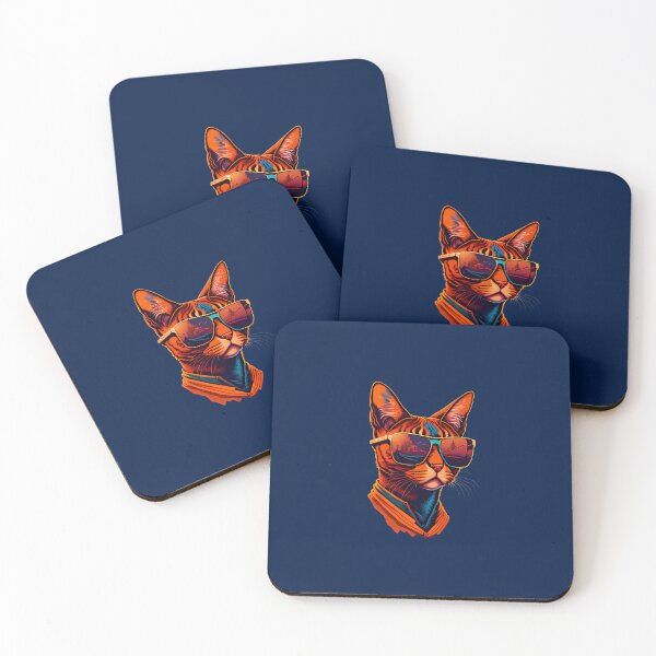 Item preview, Retro Abyssinian Attitude: Flat Aggressive Feline Illustration designed and sold by DesignArtEmpire.