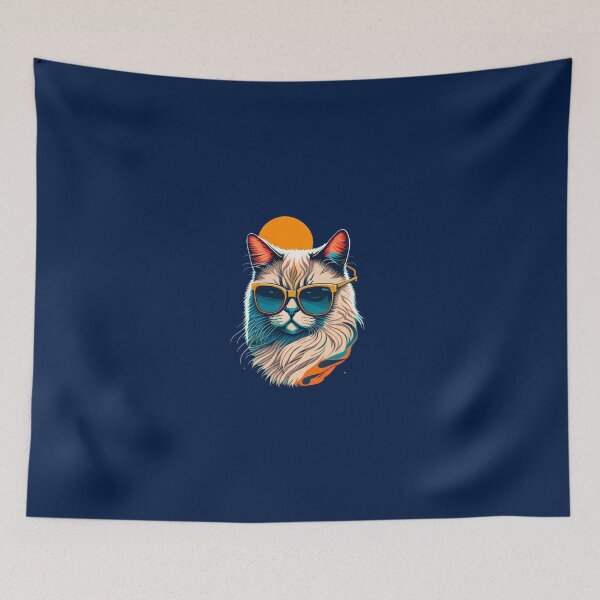 Item preview, Aggressive Birman in Shades: Retro Graphic Sunglasses Design designed and sold by DesignArtEmpire.