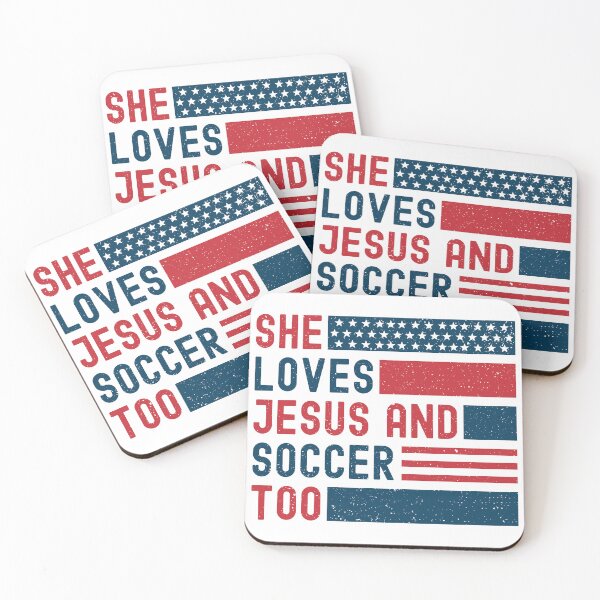 Item preview, She Loves Jesus and Soccer Too :Vintage patriot shows off Jesus and Soccer  love designed and sold by MotivaChic.