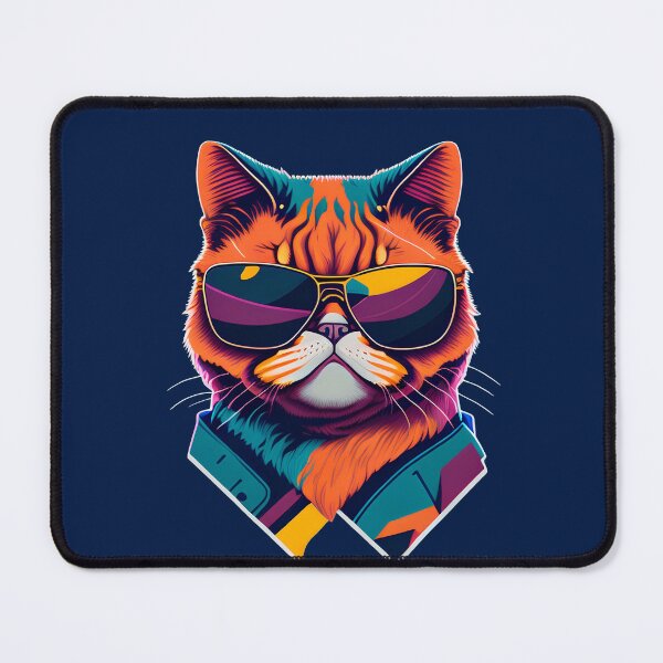 Item preview, Cool Exotic Shorthair in Shades: Flat Retro Aggressive Feline designed and sold by DesignArtEmpire.