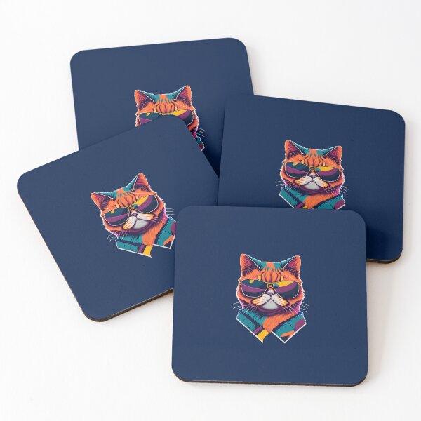 Item preview, Cool Exotic Shorthair in Shades: Flat Retro Aggressive Feline designed and sold by DesignArtEmpire.