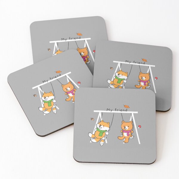 Item preview, Cute fox and bear friendship designed and sold by quanlh.