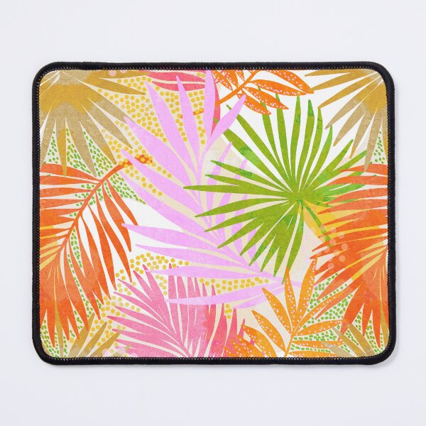 Item preview, Tropical Boho Palm 3. Sunny Green, pink and orange #tropical #summer #palmleaves #pinkandorange designed and sold by Dominiquevari.