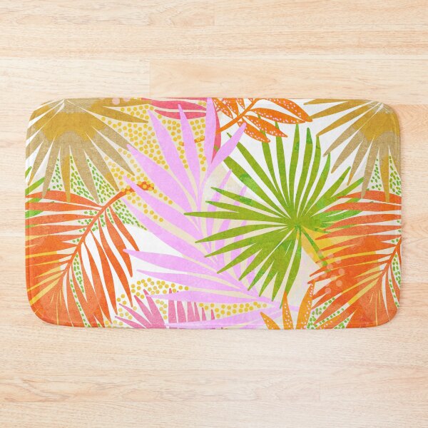 Item preview, Tropical Boho Palm 3. Sunny Green, pink and orange #tropical #summer #palmleaves #pinkandorange designed and sold by Dominiquevari.