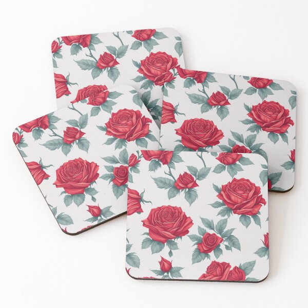 Item preview, red rose background pattern designed and sold by Twistedpenda.