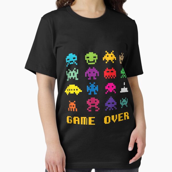 Game Over Retro Alien Invaders Tshirt 80s 8-Bit Video Game Game Over Retro Alien Invaders Tshirt 80s 8-Bit Video Game