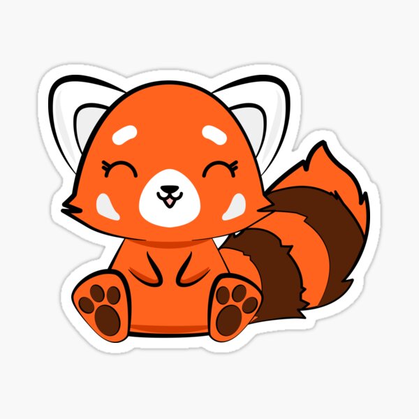 Kawaii Cute Red Panda Bear Sticker For Sale By Theglaze Redbubble