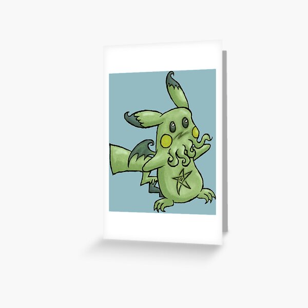 Cute Pokemon Birthday Card 'happy Birthday to Chu' Pikachu Card Bulbasaur  Eevee Birthday Card 