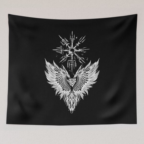 Item preview, Raven Odin Vegvisir Valknut designed and sold by Christine Krahl.