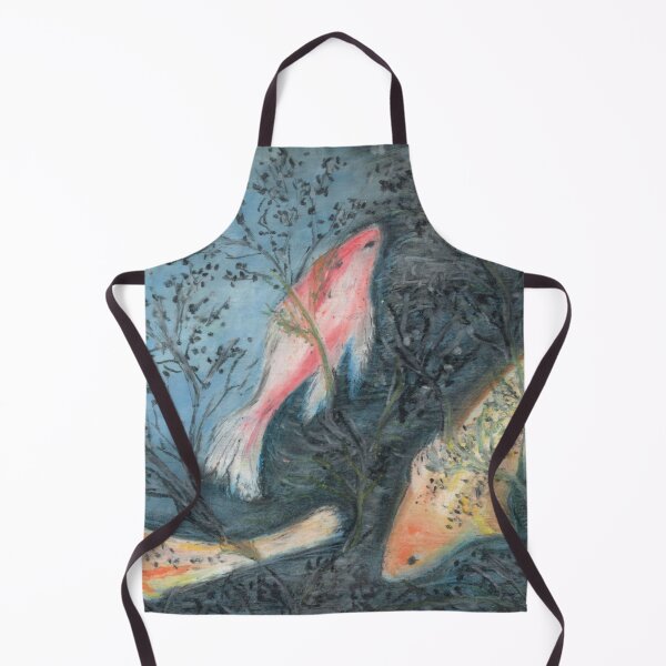 Item preview, Pond of koi goldfish, water lilies and algae in oil style designed and sold by Martapp.