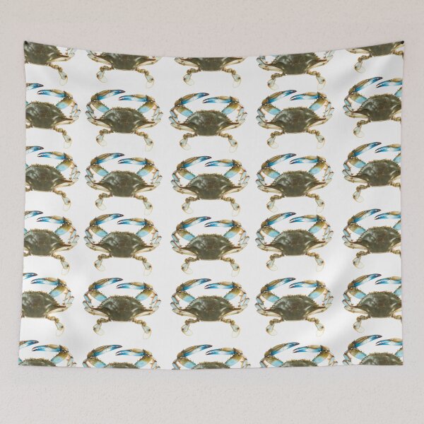 Item preview, Blue Crabs On White Pattern designed and sold by Profitrip.