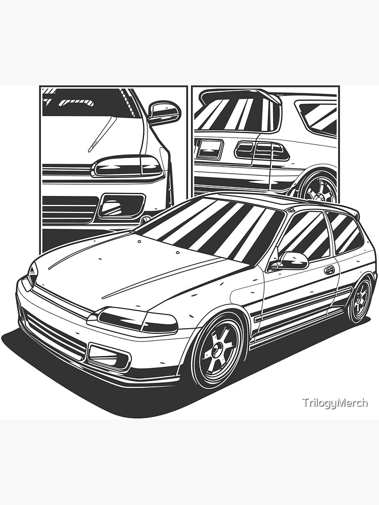 CLASSIC VINTAGE HONDA CIVIC EG 6 Poster for Sale by TrilogyMerch |  Redbubble