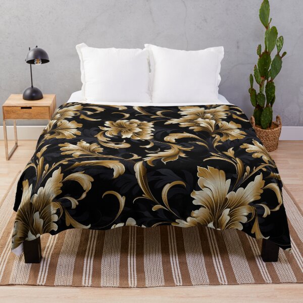 Item preview, Luxurious Black & Gold Floral Seamless Pattern designed and sold by PatternStudios.