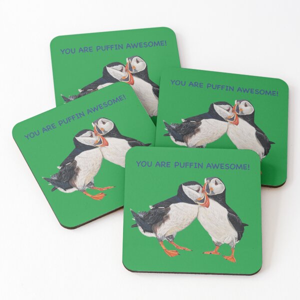 Item preview, You are Puffin Awesome fun Puffin couple pastel art designed and sold by IslesArt.