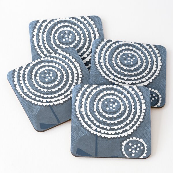 Item preview, Tone Tone Blue Retro Flowers designed and sold by Hannahdayuk.